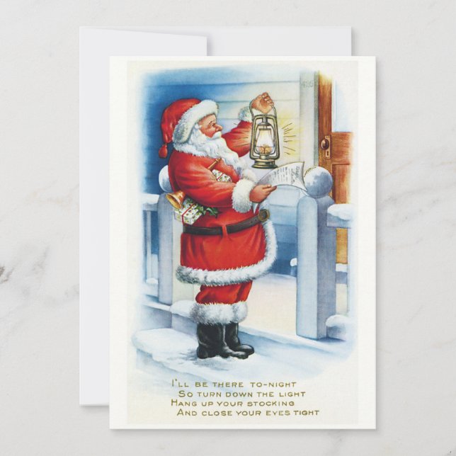Vintage Weihnachtsgrüße Feiertagskarte (Vorderseite)