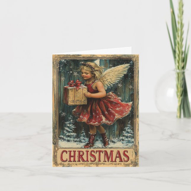 Vintage Weihnachtsgrüße Feiertagskarte (Vorderseite)