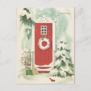 Vintage Weihnachtsgrüße Feiertagspostkarte