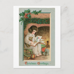 Vintage Weihnachtsgrüße Feiertagspostkarte