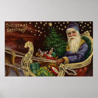 Vintage Weihnachtsgrüße Poster