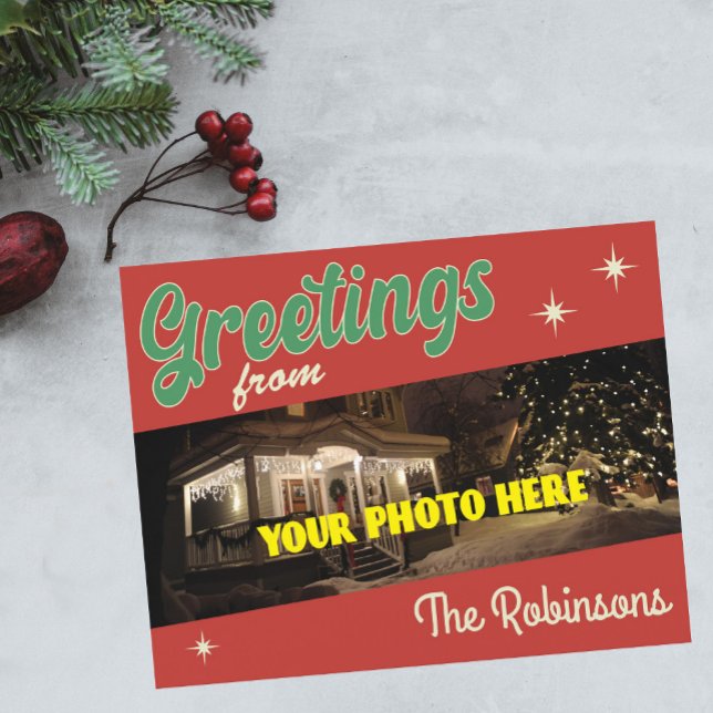 Vintage Weihnachtsgrüße Postkarte (Von Creator hochgeladen)