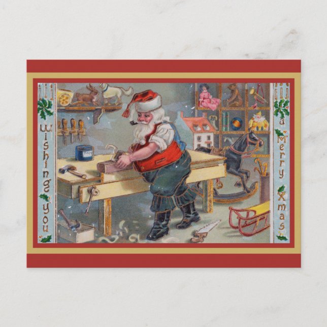 Vintage Weihnachtsgrüße Postkarte (Vorderseite)