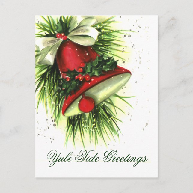 Vintage Weihnachtsgrüße Postkarte (Vorderseite)