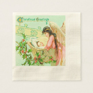 Vintage Weihnachtsgrüße Serviette