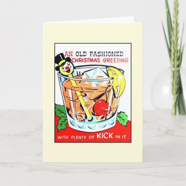 Vintage Weihnachtsgrußkarte Feiertagskarte (Vorderseite)