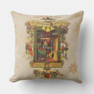 Vintage Weihnachtsgrüßkissen Kissen