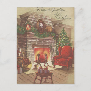 Vintage Weihnachtsherd Feiertagspostkarte