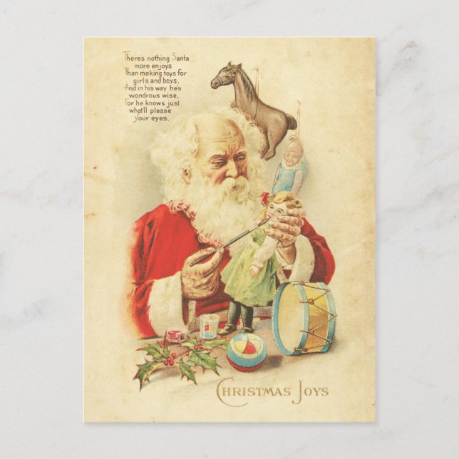 Vintage Weihnachtsjubiläumsspiele Feiertagspostkarte (Vorderseite)