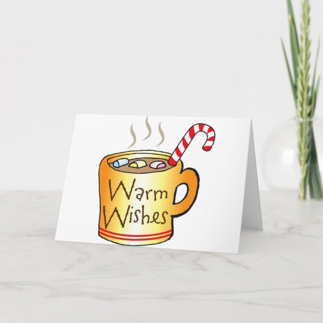 Vintage Weihnachtskakao-Kaffee-Tasse Feiertagskarte (Vorderseite)