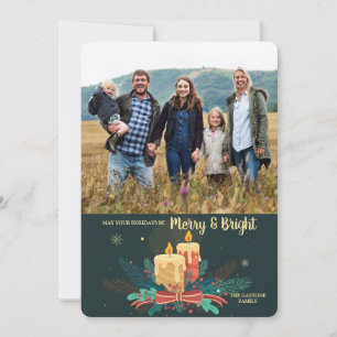 Vintage Weihnachtskandeln Foto Einladung