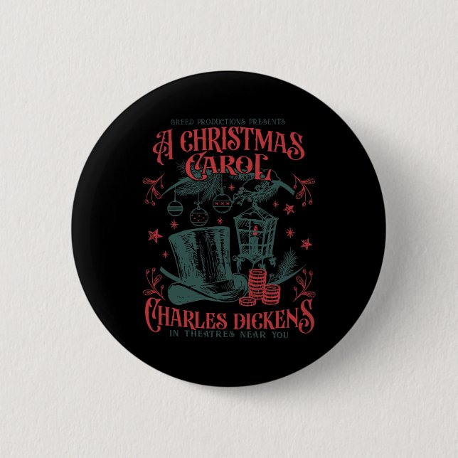 Vintage Weihnachtskarol Xmas Light Academia Lite Button (Vorderseite)