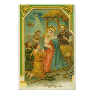 Vintage Weihnachtskarte aus der Edwardianischen Är Fotodruck