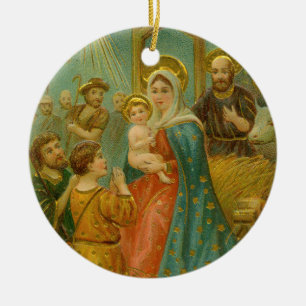 Vintage Weihnachtskarte aus der Edwardianischen Är Keramik Ornament