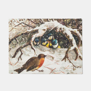 Vintage Weihnachtskarte aus der viktorianischen Är Fußmatte