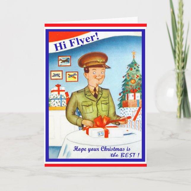 Vintage Weihnachtskarte der Luftwaffe Feiertagskarte (Vorderseite)