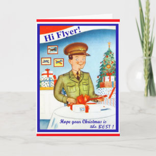 Vintage Weihnachtskarte der Luftwaffe Feiertagskarte