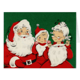 Vintage Weihnachtskarte der Weihnachtsfamilie BIG