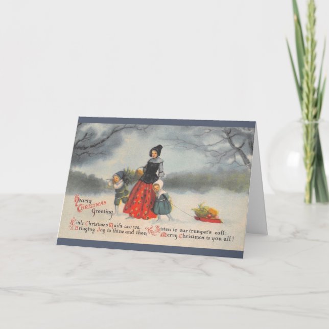 Vintage Weihnachtskarte Feiertagskarte (Vorderseite)