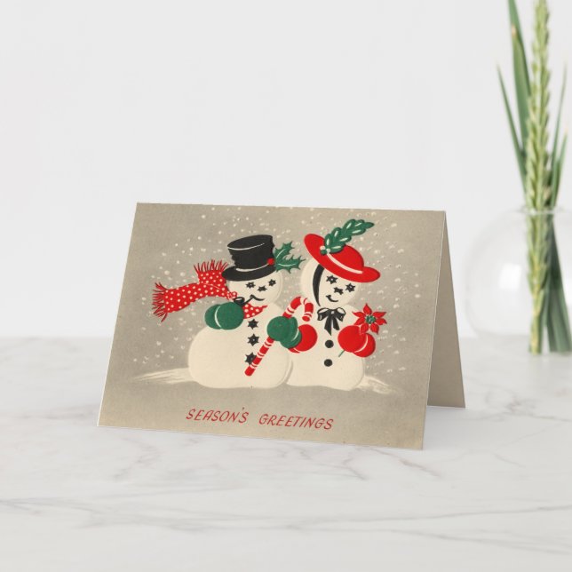 Vintage Weihnachtskarte Feiertagskarte (Vorderseite)