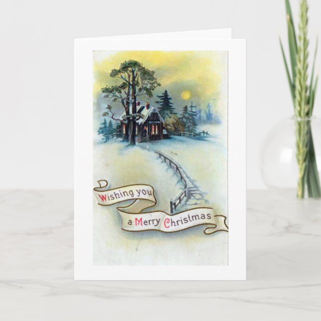 Vintage Weihnachtskarte Feiertagskarte (Vorderseite)