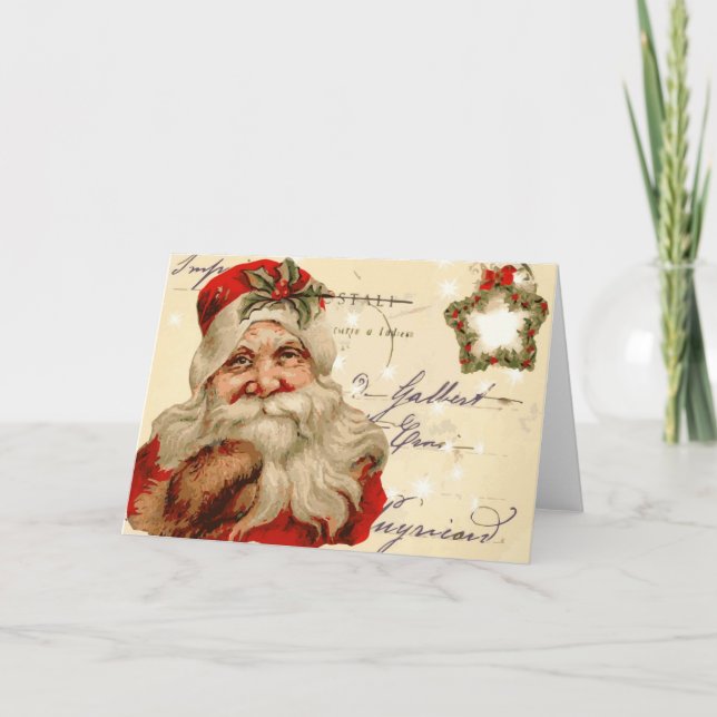 Vintage Weihnachtskarte Feiertagskarte (Vorderseite)