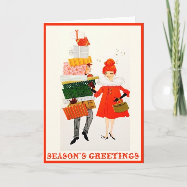 Vintage Weihnachtskarte Feiertagskarte (Vorderseite)
