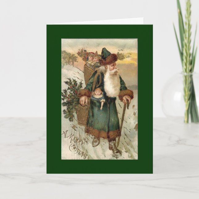 Vintage Weihnachtskarte Feiertagskarte (Vorderseite)