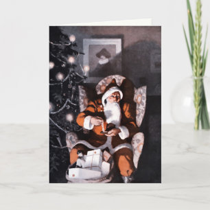 Vintage Weihnachtskarte Feiertagskarte