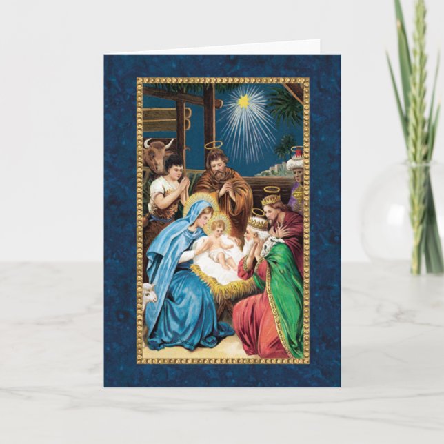 Vintage Weihnachtskarte Feiertagskarte (Vorderseite)