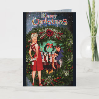 Vintage-Weihnachtskarte Feiertagskarte
