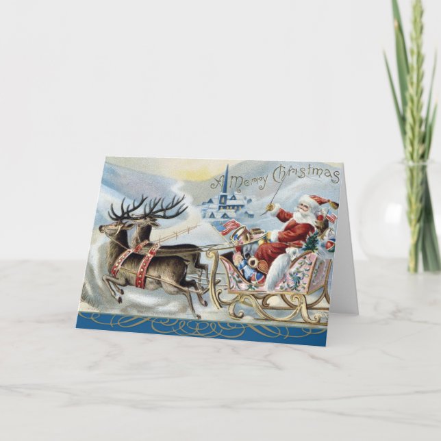 Vintage Weihnachtskarte Feiertagskarte (Vorderseite)
