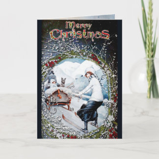 Vintage-Weihnachtskarte Feiertagskarte