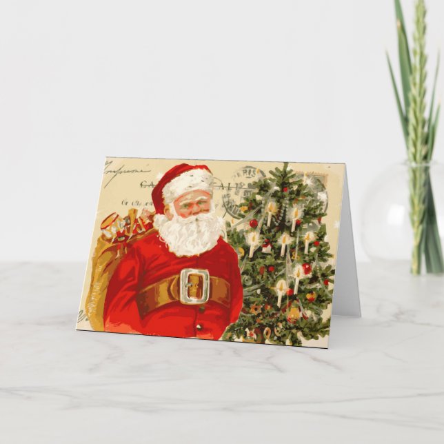Vintage Weihnachtskarte Feiertagskarte (Vorderseite)