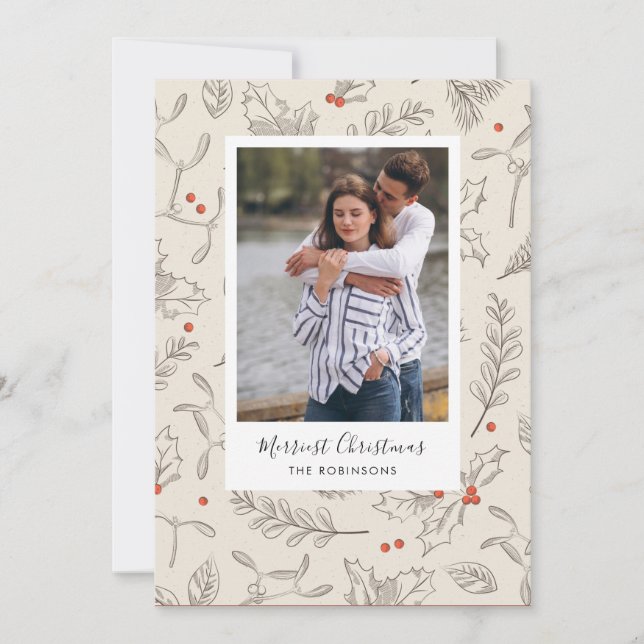 Vintage Weihnachtskarte Feiertagskarte (Vorderseite)