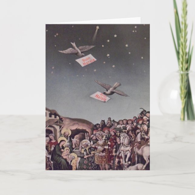 Vintage Weihnachtskarte Feiertagskarte (Vorderseite)