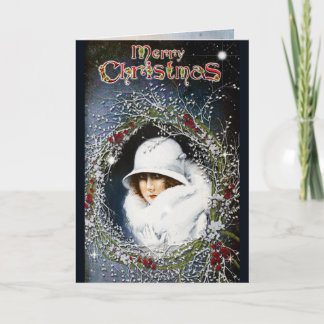 Vintage-Weihnachtskarte Feiertagskarte