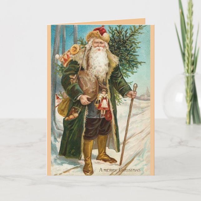 Vintage Weihnachtskarte Feiertagskarte (Vorderseite)
