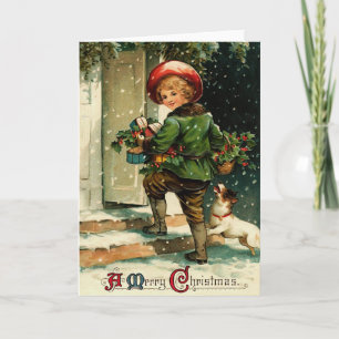 Vintage Weihnachtskarte Feiertagskarte
