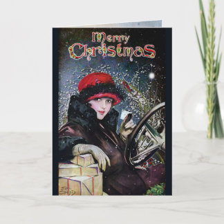Vintage-Weihnachtskarte Feiertagskarte