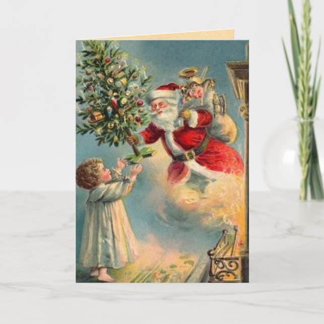 Vintage Weihnachtskarte Feiertagskarte (Vorderseite)
