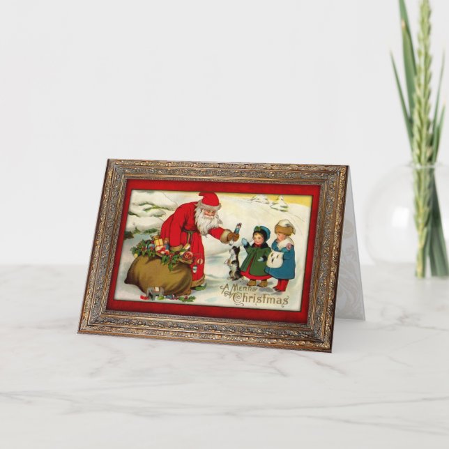 Vintage Weihnachtskarte Feiertagskarte (Vorderseite)