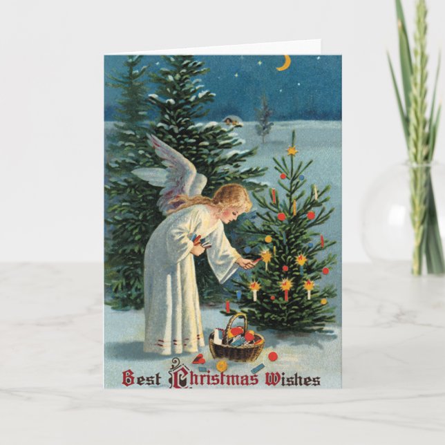 Vintage Weihnachtskarte Feiertagskarte (Vorderseite)