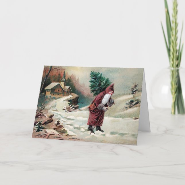 Vintage Weihnachtskarte Feiertagskarte (Vorderseite)