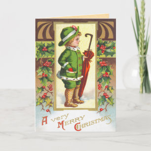 Vintage Weihnachtskarte Feiertagskarte