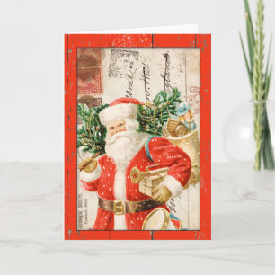 Vintage Weihnachtskarte Feiertagskarte