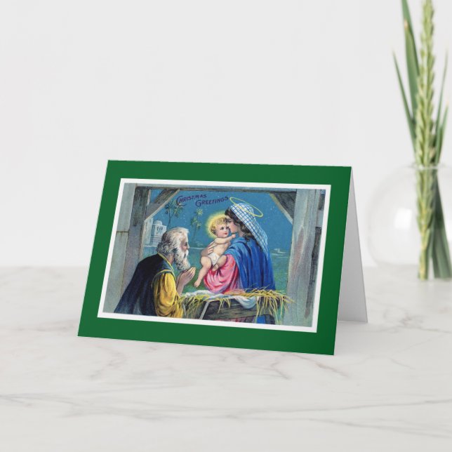 Vintage Weihnachtskarte Feiertagskarte (Vorderseite)