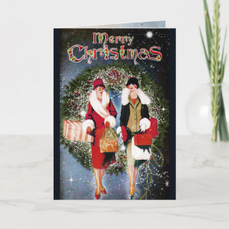 Vintage-Weihnachtskarte Feiertagskarte