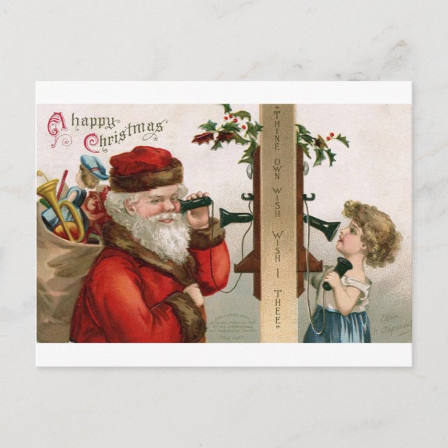 Vintage Weihnachtskarte Feiertagspostkarte (Vorderseite)