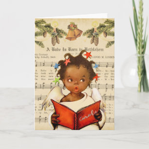 Vintage-Weihnachtskarte für Afroamerikaner Karte